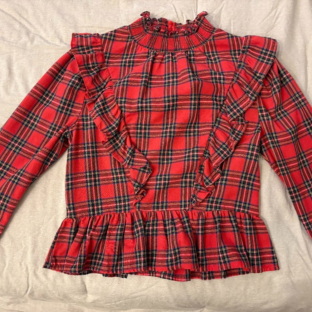 Plaid Ruffle Top - Picture 2 of 3